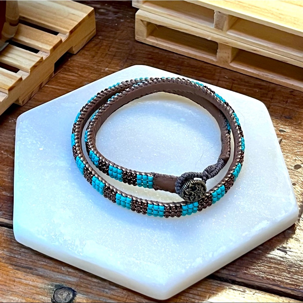 Love Heals Copper + Turquoise Wrap Bracelet/Choker